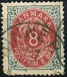 Stamps Europe - Denmark -  Tipo de 1870, valor en ÖRE