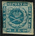 Stamps Europe - Denmark -  Corona.Fondo puntillado