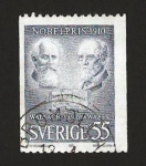 Sellos del Mundo : Europa : Suecia : wallach van der waals, premio nobel