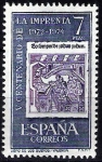 Stamps Spain -  V Centenario de la imprenta. Ilustración del Libro de los Sueños.