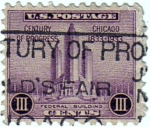 Stamps United States -  Chicago Restauración. Centenario 1833-1933