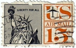 Sellos de America - Estados Unidos -  Liberty for all. Airmail.