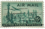 Stamps : America : United_States :  Paisaje de New York. Airmail.