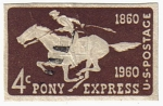 Stamps United States -  Pony Express.1860 -1960