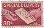 Stamps United States -  Special delivery. Entrega especial.