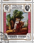 Stamps : Asia : Yemen :  1969 Vida de Cristo: El buen samaritano. Domenico Fetti