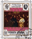 Sellos del Mundo : Asia : Yemen : 1969 Vida de Cristo: La adultera. Tintoretto