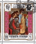Stamps : Asia : Yemen :  1969 Vida de Cristo: El lavatorio de los pies. Giotto