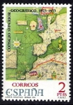 Stamps Spain -  L Aniversario del Consejo Superior Geográfico.Carta Nautica del siglo XIV.