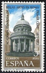 Stamps Spain -  I Centenario de la Academia Española de Bellas Artes en Roma. Templete de Bramante.