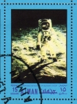 Stamps United Arab Emirates -  1970 Ajman: Apolo 11, el modulo lunar reflejado en el visor de Aldrin