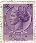 Sellos de Europa - Italia -  Antigua moneda de Siracusa