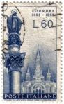 Stamps Italy -  Lourdes 1858-1958
