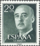 Stamps Spain -  ESPAÑA 1955 1145 Sello Nuevo General Franco 0,20pts