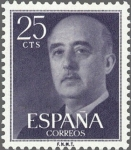 Stamps Spain -  ESPAÑA 1955 1146 Sello Nuevo General Franco 0,25pts
