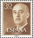 Stamps Spain -  ESPAÑA 1955 1147 Sello Nuevo General Franco 0,30pts