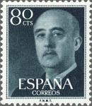 Stamps Spain -  ESPAÑA 1955 1152 Sello Nuevo General Franco 0,80pts
