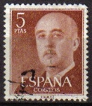 Stamps Spain -  ESPAÑA 1955 1160 Sello General Franco 5pts Usado