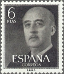 Stamps Spain -  ESPAÑA 1955 1161 Sello Nuevo General Franco 6pts