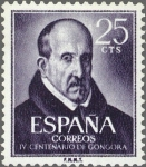 Sellos de Europa - Espa�a -  ESPAÑA 1961 1369 Sello Nuevo Luis de Gongora y Argote 25cts c/señal charnela