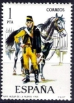 Stamps Spain -  Uniformes militares. Húsar de la muerte, año 1705.