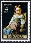 Stamps Spain -  Dia del Sello. Eduardo Rosales y Martín. Nena.