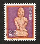 Stamps Japan -  escultura, guerrero
