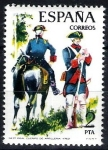 Stamps Spain -  Uniformes militares. Real Cuerpo de Artillería, año 1762.