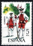 Stamps Spain -  Uniformes militares. Fusilero del Regimiento de Vitoria, año 1766.