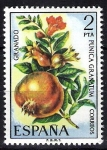Stamps Spain -  Flora. Granado, Punica granatum.
