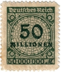 Stamps : Europe : Germany :  Cifras. Deutsches Reich