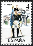 Stamps Spain -  2280 Uniformes militares. Abanderado del Real Cuerpo de Artillería, año 1803.