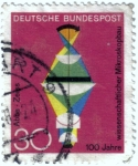 Stamps : Europe : Germany :  100 años de científicos de la construcción del microscopio: