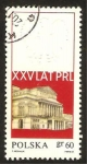 Stamps : Europe : Poland :  1784 - XXV anivº de la República popular, Teatro de Varsovia