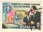 Stamps Spain -  50 Aniversario de la primera Exposición Filatélica Nacional.
