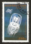 Sellos del Mundo : Asia : Azerbaiyn : medusas, polyorchis karafutoensis
