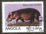 Sellos de Africa - Angola -  hipopótamo