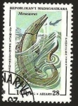 Stamps Madagascar -  dinosaurio mosasavrus