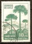Stamps : America : Chile :  ÁRBOLES  Y  MONTAÑAS