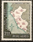 Stamps Peru -  MAPA  DE  PERÚ  CON  EXPORTACIONES