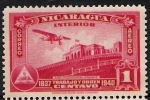 Stamps Nicaragua -  Casa presidencial de Managua y avión.