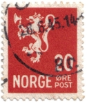 Sellos de Europa - Noruega -  Leon rampante