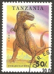 Stamps Tanzania -  dinosaurio tyranosaurus