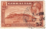 Sellos del Mundo : Europa : Gibraltar : Paisaje del Peñón y George V