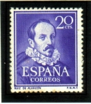 Stamps Spain -  1950-53 Literatos: Ruiz de Alarcon. Edifil 1074