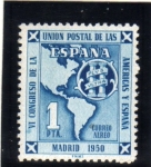 Stamps Spain -  1951 Vi Congreso UPAE. Edifil 1091