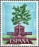 Stamps Europe - Spain -  ESPAÑA 1966 1722 Sello Nuevo Centenario Guernica Arbol de Guernica y Templete c/señal charnela
