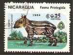 Stamps America - Nicaragua -  fauna, danto (tapirus bairdii)