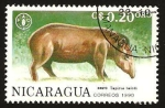 Stamps Nicaragua -  fauna, danto (tapirus bairdi)