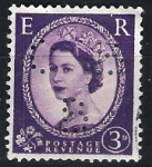 Stamps United Kingdom -  Isabel II (taladrado con CBB )